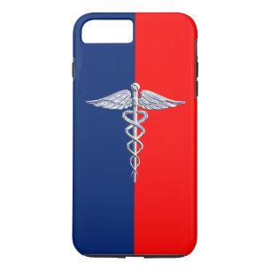 Capa iPhone 8 Plus/7 Plus Silver Style Caduceus - Liga dos Símbolos Médicos