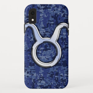 Capa Para iPhone Da Case-Mate Silver Taurus Zodiac Sinal Marinho Camo Digital Az