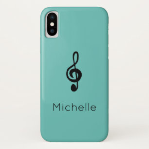 Capa Para iPhone Da Case-Mate Símbolo de música Treble Clef Teal Green