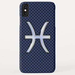 Capa Para iPhone XS Max Símbolo do Zodíaco de Peixes em Impressão de Fibra