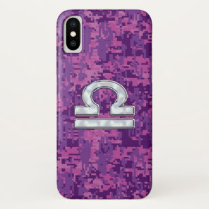 Capa Para iPhone Da Case-Mate Símbolo libra zodiac na Camo Digital Rosa