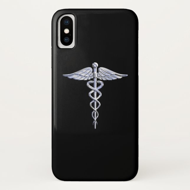 Capa Para iPhone, Case-Mate Símbolo médico de Caduceus a preto (Verso)