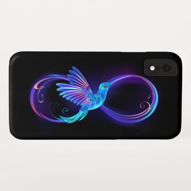 Capa Para iPhone, Case-Mate Símbolo Neon Infinity com Hummingbird brilhante (Verso (Horizontal))