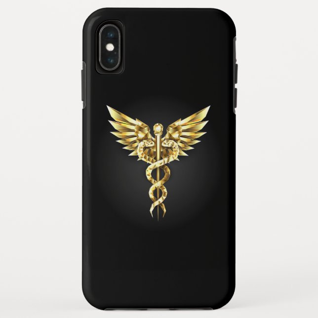 Capa Para iPhone, Case-Mate Símbolo Poligonal Dourado Caduceus (Verso)