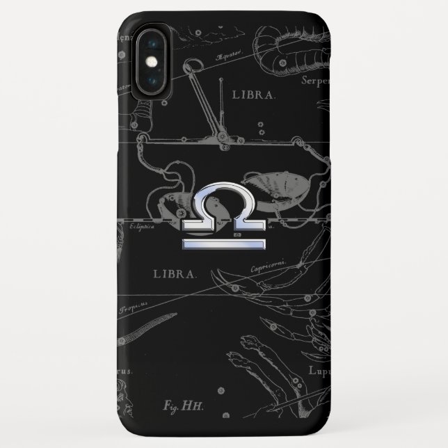 Capa Para iPhone, Case-Mate Símbolo Silver Chrome Libra Zodiac em Hevelius (Verso)