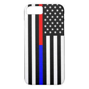 Capa iPhone 8/ 7 símbolo vermelho azul da polícia bombeiros símbolo