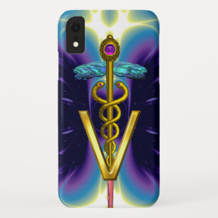Capa Para iPhone Da Case-Mate SÍMBOLO VETERINÁRIO CADUEUS ouro / Azul Roxo