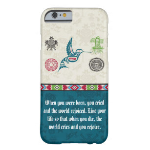 Capa Barely There Para iPhone 6 Símbolos do nativo americano e sabedoria - colibri