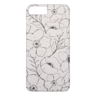 Capa iPhone 8 Plus/7 Plus Simplicidade Floral - Neutra
