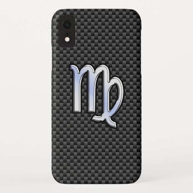 Capa Para iPhone, Case-Mate Sinal de Virgo Zodiac na Fibra de Carbono Preto (Verso)