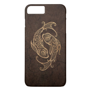 Capa iPhone 8 Plus/7 Plus Sinal rústico do zodíaco dos peixes no efeito de