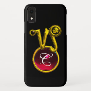 CAPA PARA iPhone DA Case-Mate SINAL ZODIAC DOURADO CAPRICORN MONOGRAM VERMELHO R