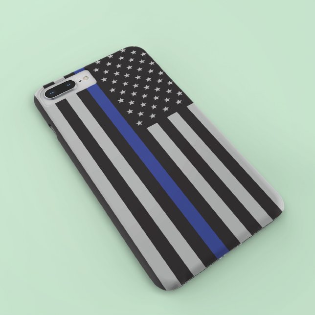 Capa Para iPhone, Case-Mate Sinalizador Americano Thin Blue Line Personalizado (Criador carregado)