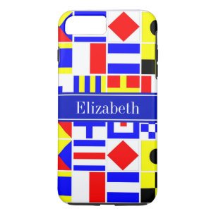 Capa iPhone 8 Plus/7 Plus Sinalizadores de Sinal Náutico Coloridos Nome Rea