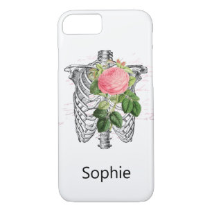 Capa iPhone 8/ 7 Skateboard Modern Dust Rosa Rosa Skeleton Coração