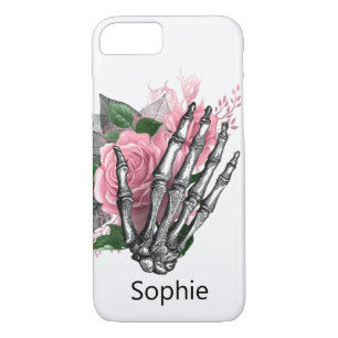 Capa iPhone 8/ 7 Skateboard Modern Dusty Rosa Rosa Rosa Skeleton Mã