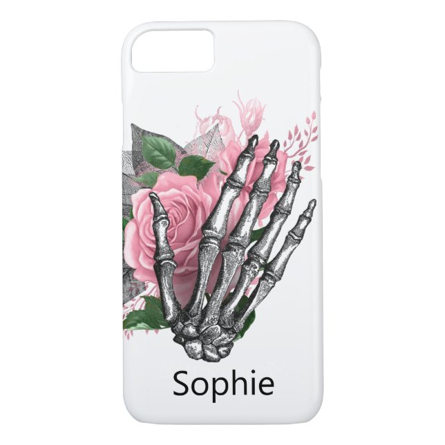 Capa Para iPhone, Case-Mate Skateboard Modern Dusty Rosa Rosa Rosa Skeleton Mã (Verso)