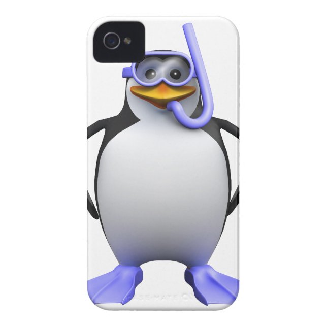 Capa Para iPhone, Case-Mate Snorkel do pinguim 3d (Traseira)