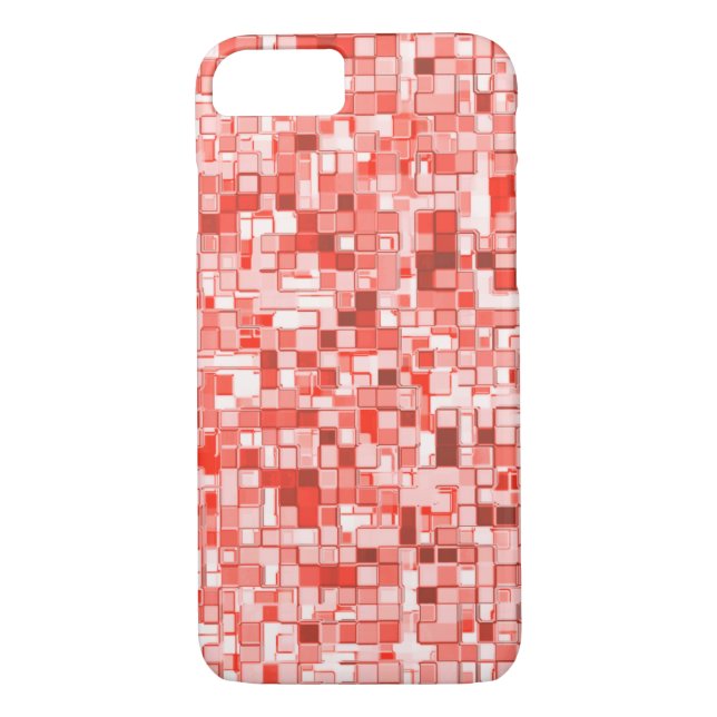 Capa Para iPhone, Case-Mate Sobreposição de pequenos quadrados, tons de vermel (Verso)