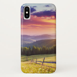 Capa Para iPhone X Sol majestoso nas montanhas