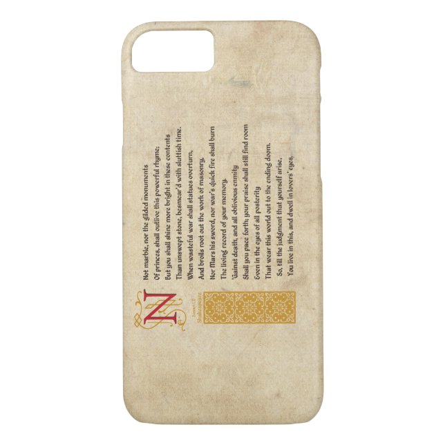 Capa Para iPhone, Case-Mate Soneto 55 de Shakespeare (LV) no pergaminho (Verso)