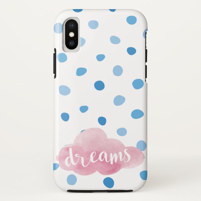 Capa Para iPhone, Case-Mate Sonhos Bolinhas Azuis de Aquarela (Verso)