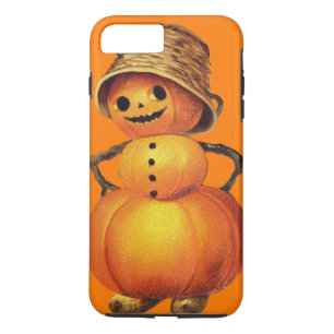 Capa iPhone 8 Plus/7 Plus Sorriso Pumpkin Snowman Orange