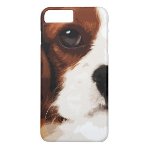 Capa iPhone 8 Plus/7 Plus Spaniel de rei Charles descuidado marrom moderno