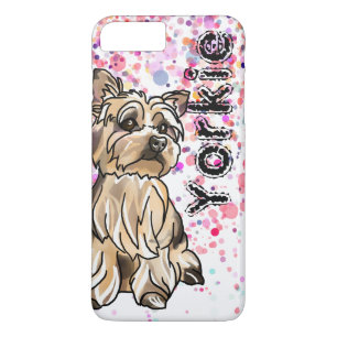 Capa iPhone 8 Plus/7 Plus Sparkles de Yorkie Sun (adicione seu nome de