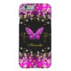 Capa Para iPhone, Case-Mate Sparkles pretos Dourados exóticos da borboleta do (Verso)
