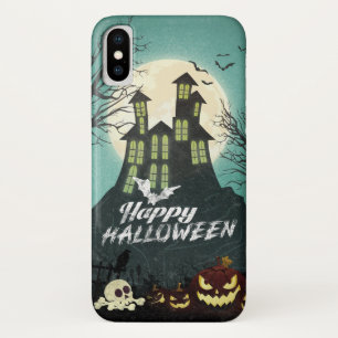 Capa Para iPhone X Spooky Haunted House Figurume Night Sky Halloween
