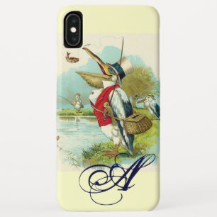Capa Para iPhone XS Max SR. PELICAN FISHING MONOGRAMA, creme