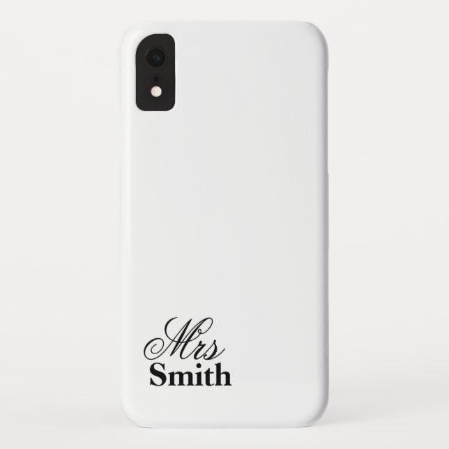 Capa Para iPhone, Case-Mate Sra Nome Personalizado Branco Preto (Verso)