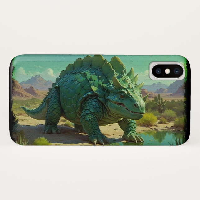 Capa Para iPhone, Case-Mate Stegossauro Verde e Piscina do Deserto (Verso (Horizontal))