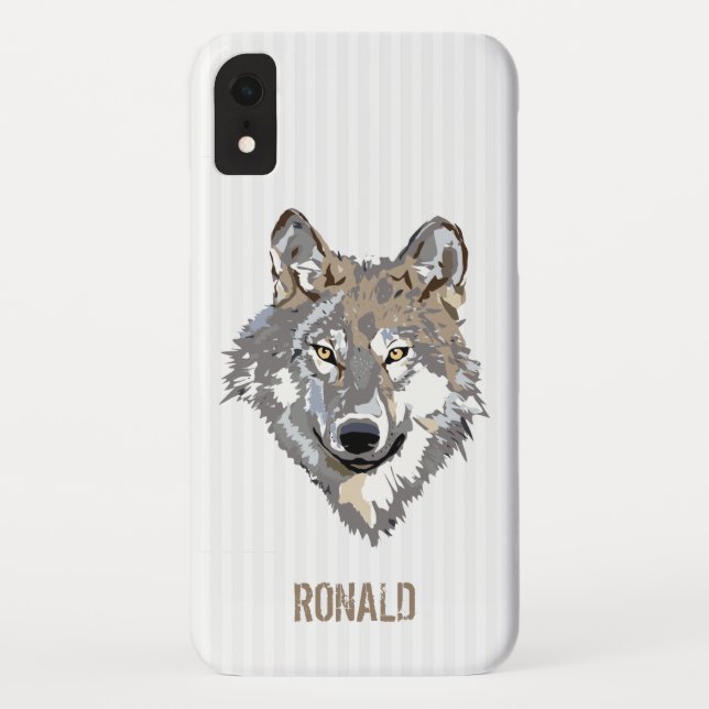 Capa Para iPhone, Case-Mate Stripes Brancas E Lobo (Verso)