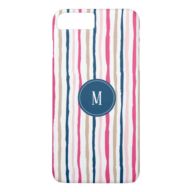 Capa Para iPhone, Case-Mate Stripes - Padrão Monograma (Verso)