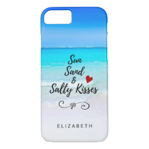 Capa iPhone 8/ 7 Sun Sand e Salty Kisses Tropical Beach Personaliza