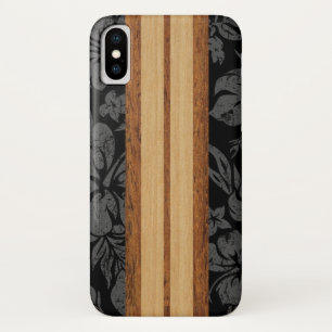 Capa Para iPhone Da Case-Mate Sunset Beach Faux Wood Surfboard Hawaiian Black