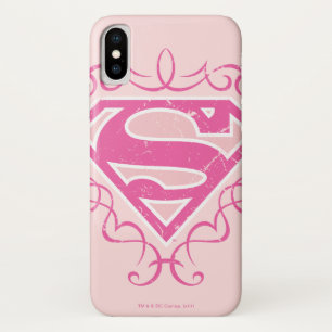 Capa Para iPhone X Supergirl Pink Stripes