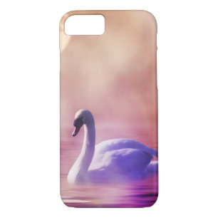 Capa iPhone 8/ 7 Swan Branco flutuando num lago névoo