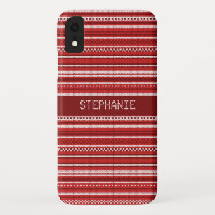 Capa Para iPhone Da Case-Mate Sweater Red Stripe Natal Personalizado