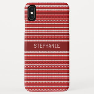 Capa Para iPhone Da Case-Mate Sweater Red Stripe Natal Personalizado