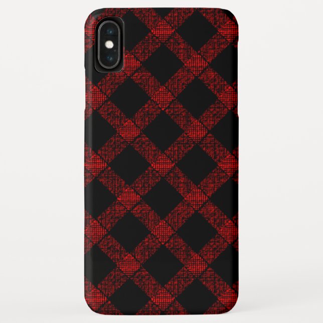 Capa Para iPhone, Case-Mate Tartan vermelho-russo e preto com linhas gravadas (Verso)