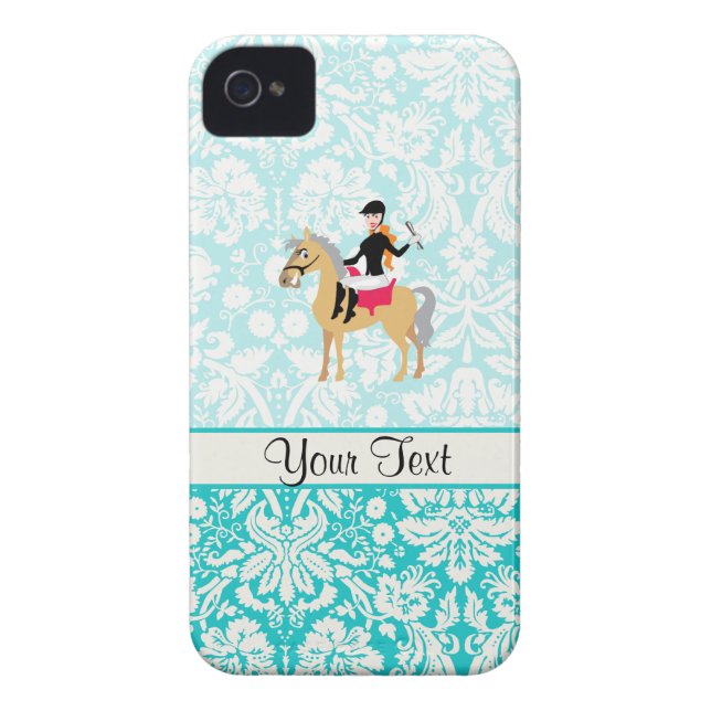 Capa Para iPhone, Case-Mate Teal Damask Equestrian (Traseira)
