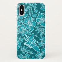 Teal de Surfe do Hibiscus do Surf Pareau Havaiano