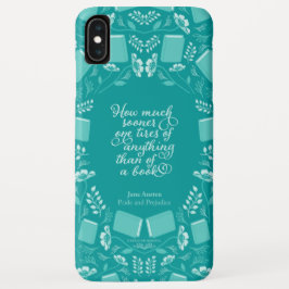 Capa Para iPhone Da Case-Mate Teal Floral Orgulho e Preconceito Citação de Booki