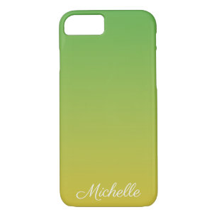 Capa iPhone 8/ 7 Tecido verde e amarelo personalizado