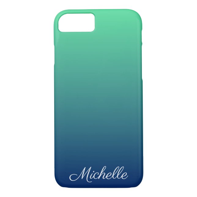 Capa Para iPhone, Case-Mate Tecla verde e azul personalizada (Verso)