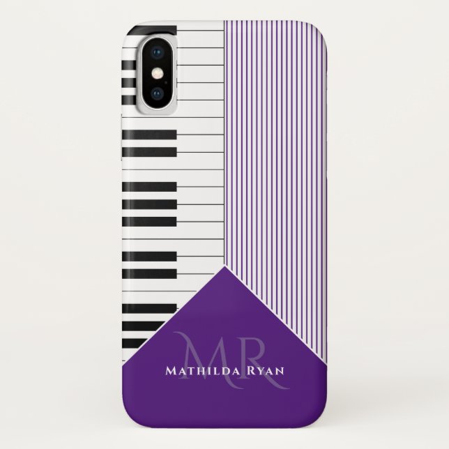 Capa Para iPhone, Case-Mate Teclas Piano Clássicas| roxo real (Verso)