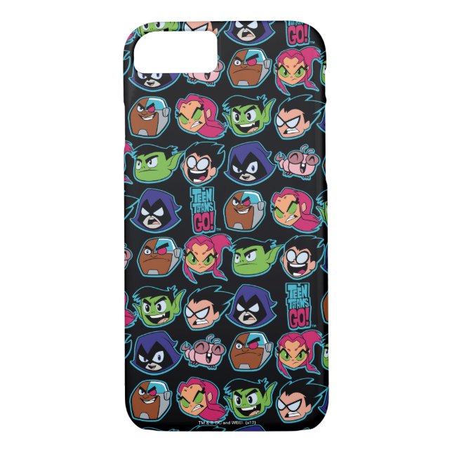 Capa Para iPhone, Case-Mate Teen Titans Go! | Padrão da cabeça dos Titans (Verso)